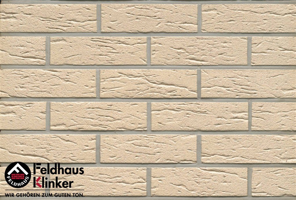 Клинкерная фасадная плитка Feldhaus Klinker R116 Perla mana рельефная NF9, 240*9*71 мм