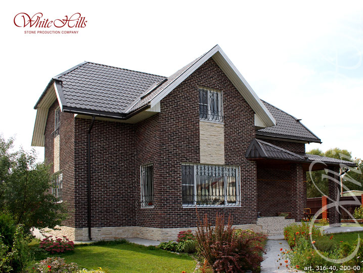 Облицовочный камень White Hills, Брюгге Брик, цвет 316-40