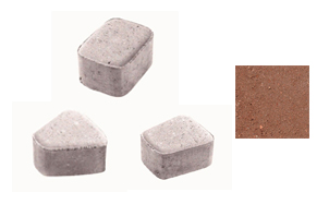 Плитка тротуарная, в комплекте 3 камня, Классико 2КО.6, гладкая, красный, завод Выбор